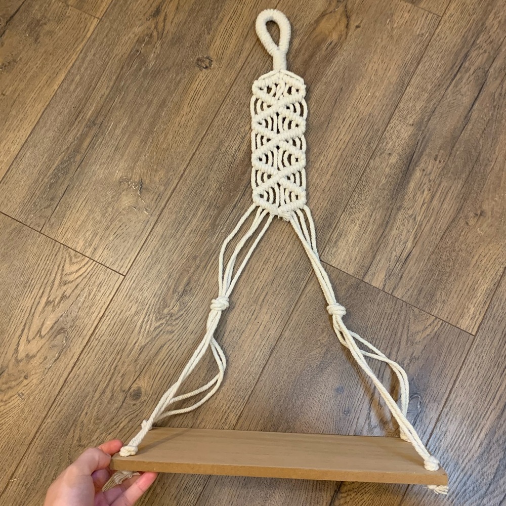 Macarame Hanging Wall Shelf